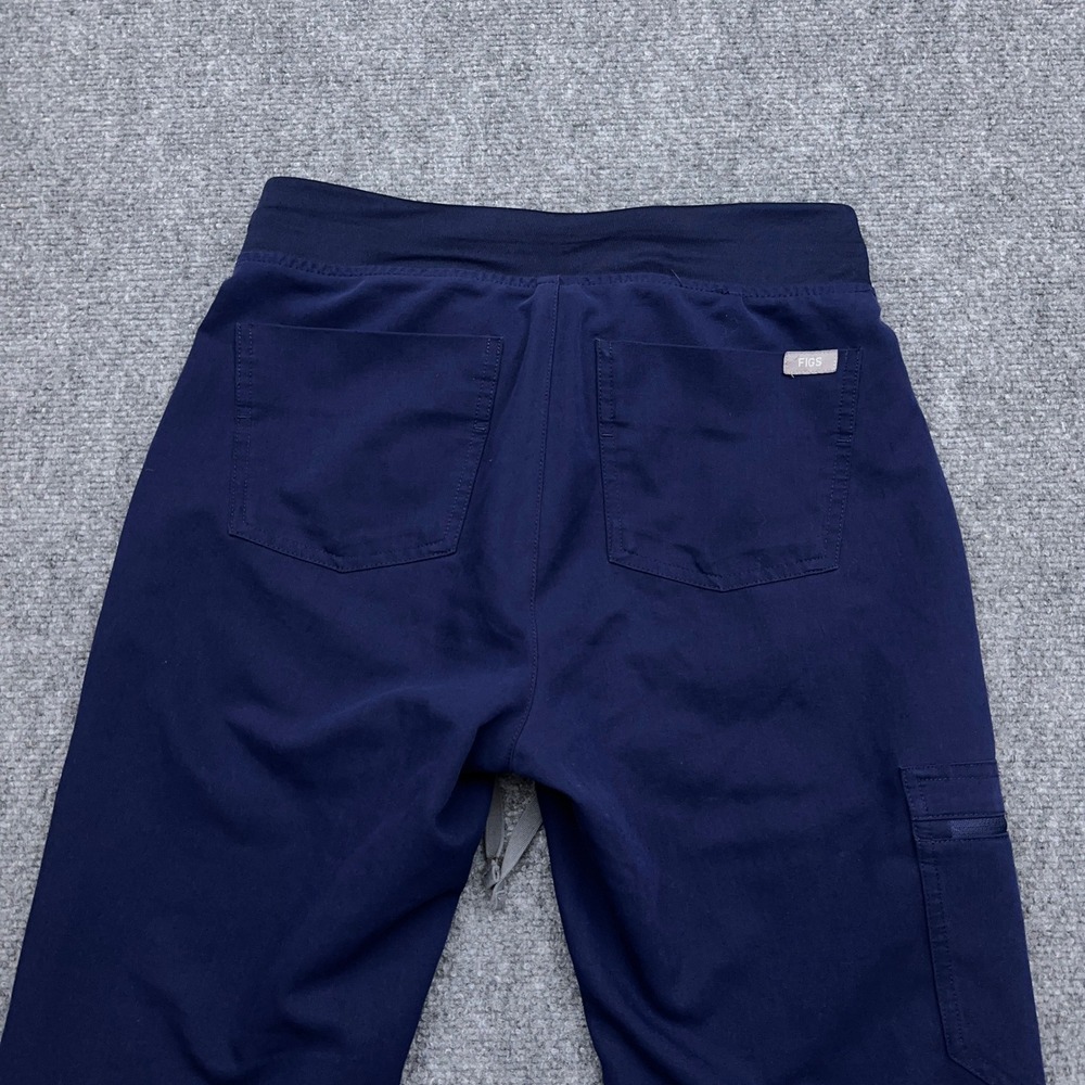 FIGS Zamora Jogger Scrub Pants Women's XS Navy Drawstring Cargo Pocket Mid-Rise - Picture 8 of 10